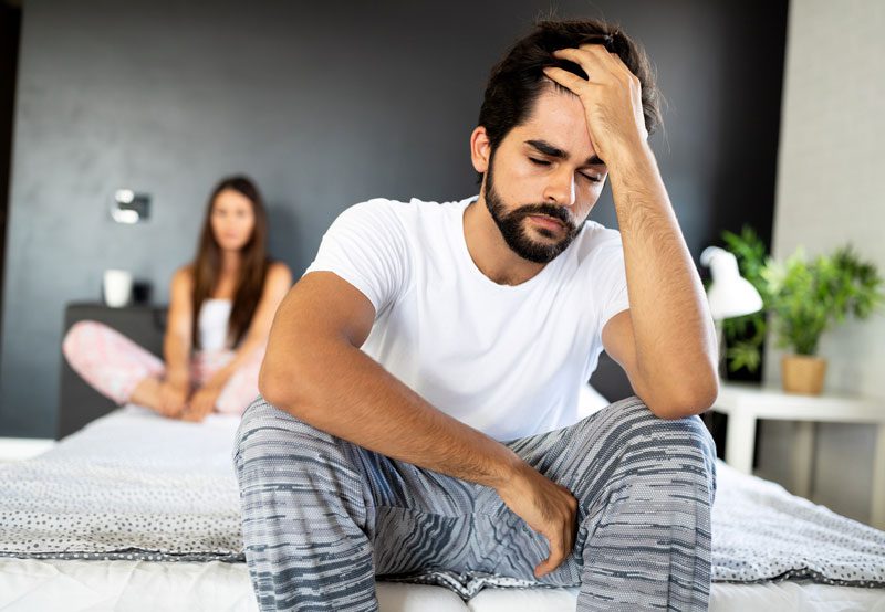 Male-upset-with-bedroom-performance-due-to-erectile-dysfunction